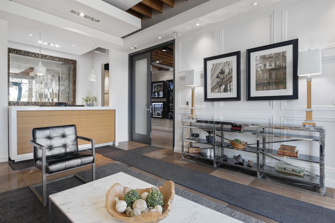 a room with a table and chairs