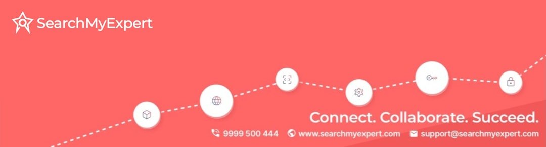 a red background with a line of white circles